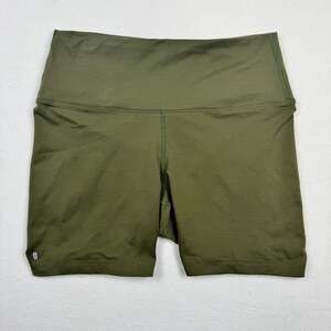 NOBULL Women's High-Rise 4" Inseam Tight Shorts Olive Green Size M